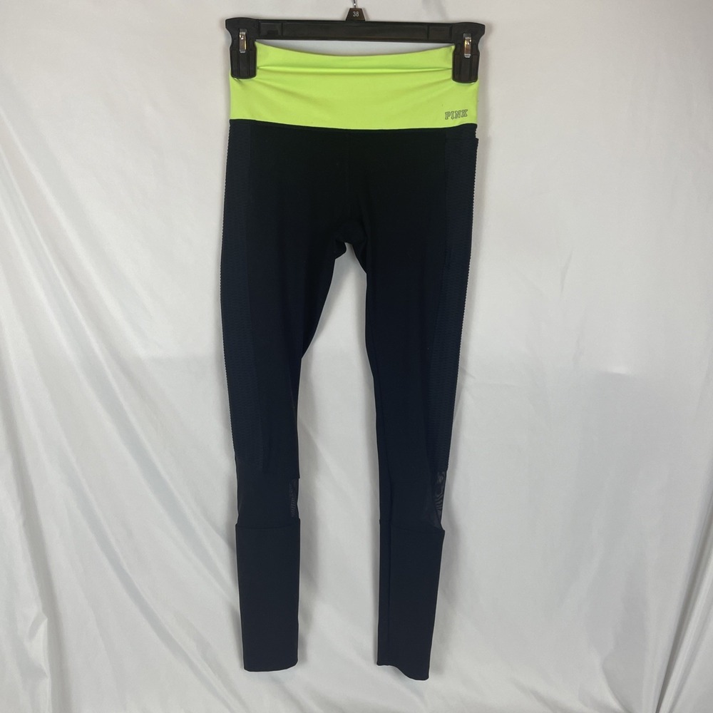 Y2K style Victoria Secret Pink Ultimate Yoga Pants Size Small Yellow And Black